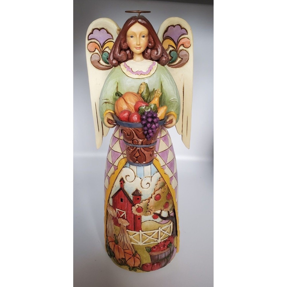 Jim Shore Autumn's Bounty Musical Angel Figurine New In Box
